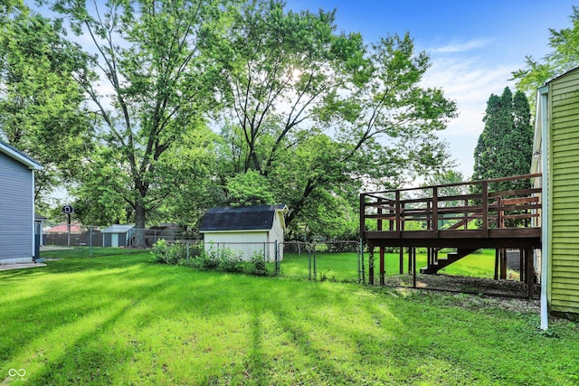 8920 Caminito Rd, Indianapolis, IN 46234 - view of yard featuring a deck and a shed