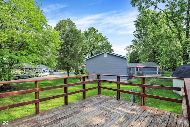 8920 Caminito Rd, Indianapolis, IN 46234 - wooden deck with a lawn