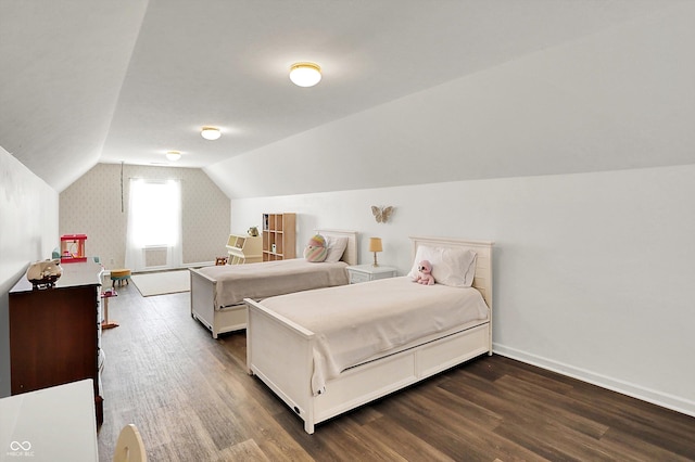 13191 Roma, Carmel, IN 46074 - bedroom featuring dark wood finished floors and vaulted ceiling