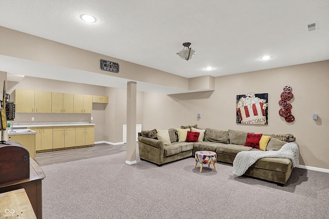 13191 Roma, Carmel, IN 46074 - living room featuring light colored carpet and recessed lighting