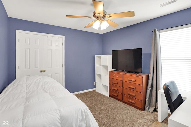 13191 Roma, Carmel, IN 46074 - carpeted bedroom featuring a ceiling fan and a closet