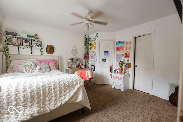 982 Ramsgate Rd, Greenwood, IN 46143 - carpeted bedroom with a ceiling fan