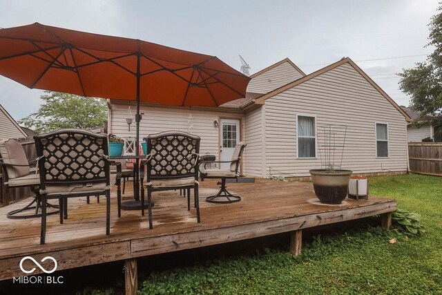 982 Ramsgate Rd, Greenwood, IN 46143 - wooden terrace with outdoor dining space