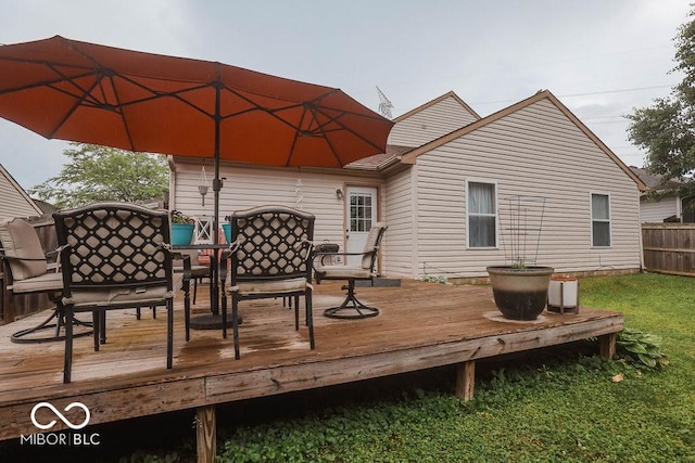 982 Ramsgate Rd, Greenwood, IN 46143 - wooden terrace with outdoor dining space