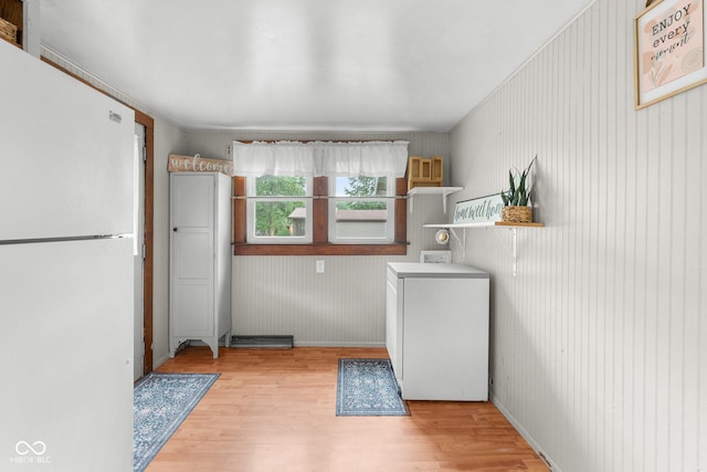 2211 S Andrews Rd, Yorktown, IN 47396 - laundry room with light wood finished floors and washer / clothes dryer