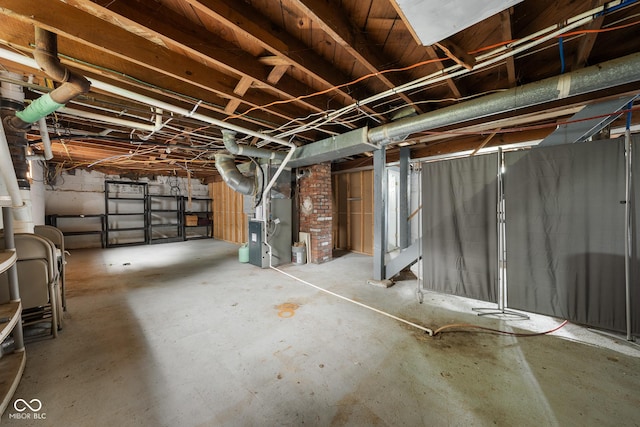 2211 S Andrews Rd, Yorktown, IN 47396 - unfinished basement with heating unit