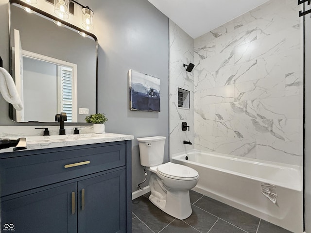 9302 N Bayland Dr, Mccordsville, IN 46055 - full bathroom featuring vanity, shower / bathtub combination, and tile patterned flooring