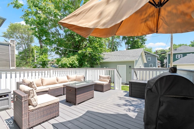3045 Ruckle St, Indianapolis, IN 46205 - deck featuring outdoor lounge area and a grill