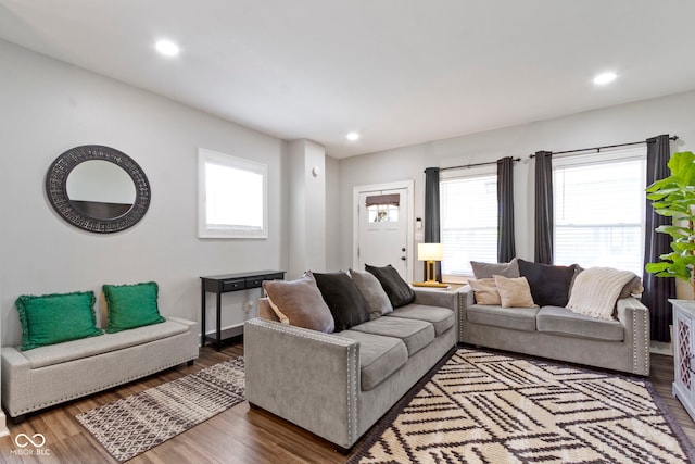3045 Ruckle St, Indianapolis, IN 46205 - living room featuring wood finished floors and recessed lighting