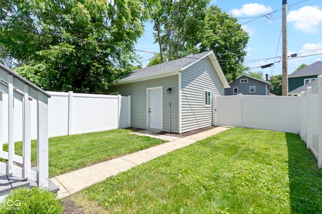 3045 Ruckle St, Indianapolis, IN 46205 - fenced backyard with an outdoor structure