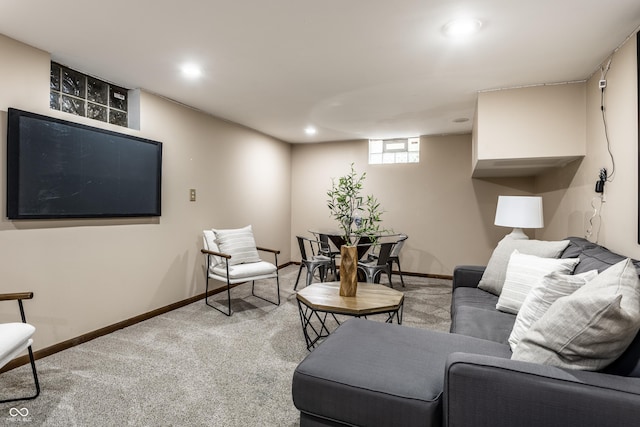 5760 Central Ave N, Indianapolis, IN 46220 - living room featuring light carpet and recessed lighting