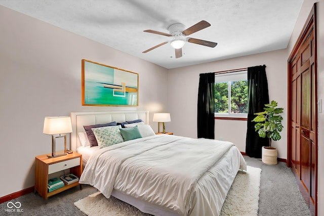 2384 Fairfax Dr, Columbus, IN 47203 - bedroom with carpet floors and a ceiling fan