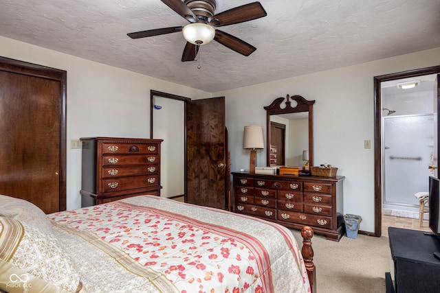 5749 Teresa Dr, Alexandria, IN 46001 - bedroom with carpet flooring, a textured ceiling, and ceiling fan