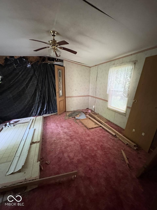 162 Lazy River Pl, Cloverdale, IN 46120 - carpeted spare room with ceiling fan