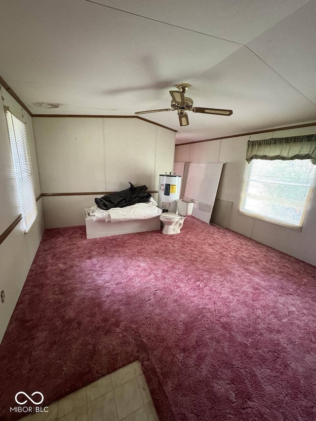 162 Lazy River Pl, Cloverdale, IN 46120 - carpeted bedroom with water heater and ceiling fan