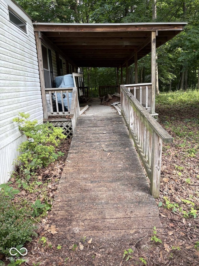 162 Lazy River Pl, Cloverdale, IN 46120 - wooden deck with driveway