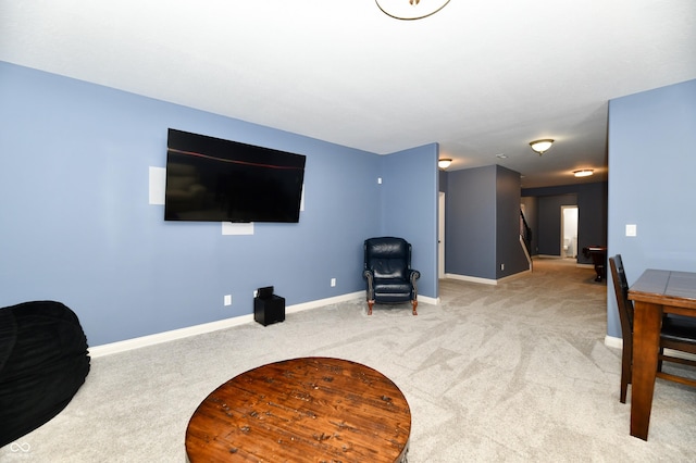 7413 Misty Woods Ln, Indianapolis, IN 46237 - living room featuring light carpet