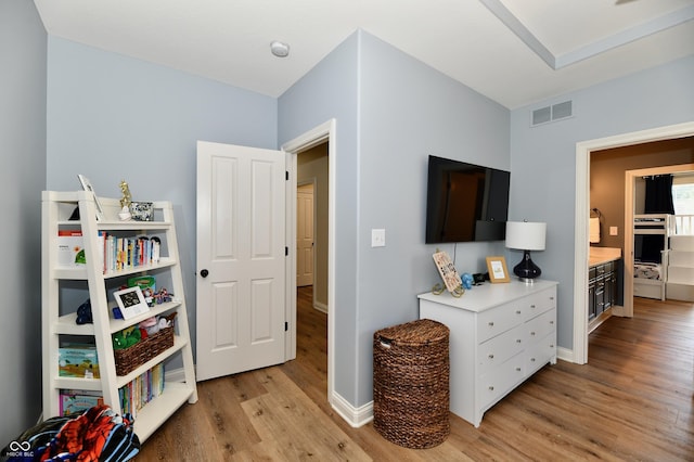 7413 Misty Woods Ln, Indianapolis, IN 46237 - bedroom featuring light wood-type flooring and baseboards