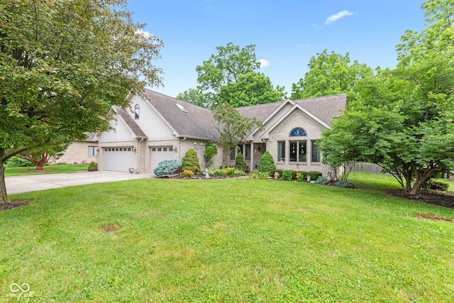 6980 White Oak Dr, Avon, IN 46123 - view of front of property featuring concrete driveway, brick siding, a garage, and a shingled roof