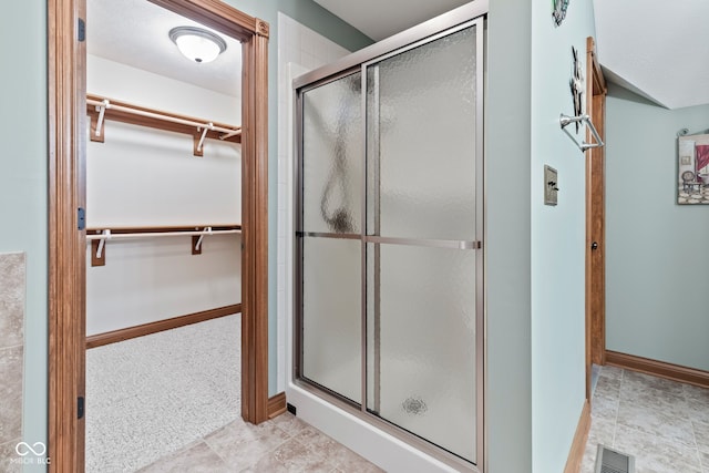 6980 White Oak Dr, Avon, IN 46123 - full bath featuring a stall shower and a spacious closet