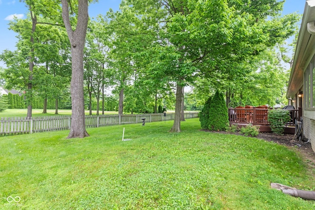 6980 White Oak Dr, Avon, IN 46123 - fenced backyard featuring a wooden deck