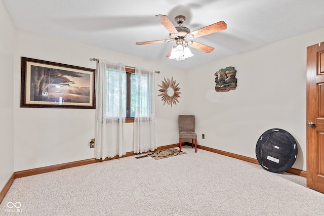 6980 White Oak Dr, Avon, IN 46123 - sitting room featuring carpet flooring and ceiling fan