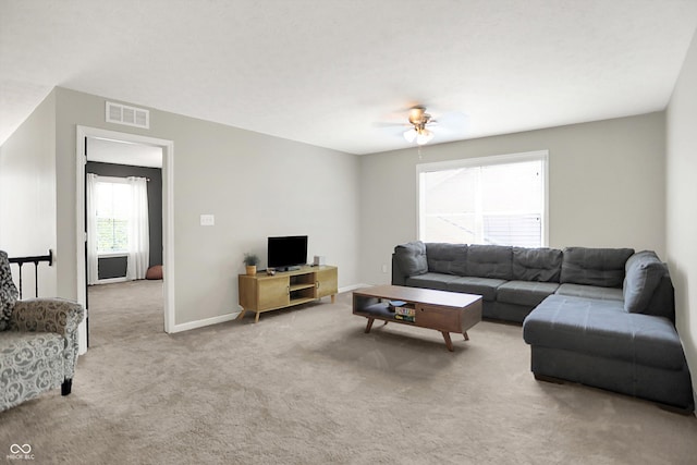 773 Bracknell Dr, Avon, IN 46123 - living room featuring carpet floors and a ceiling fan