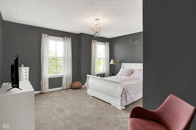 773 Bracknell Dr, Avon, IN 46123 - carpeted bedroom with a chandelier and a textured ceiling