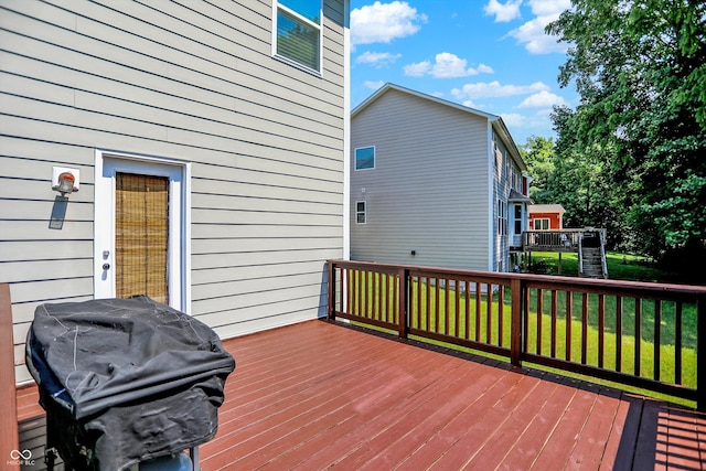 773 Bracknell Dr, Avon, IN 46123 - wooden terrace featuring area for grilling and a yard