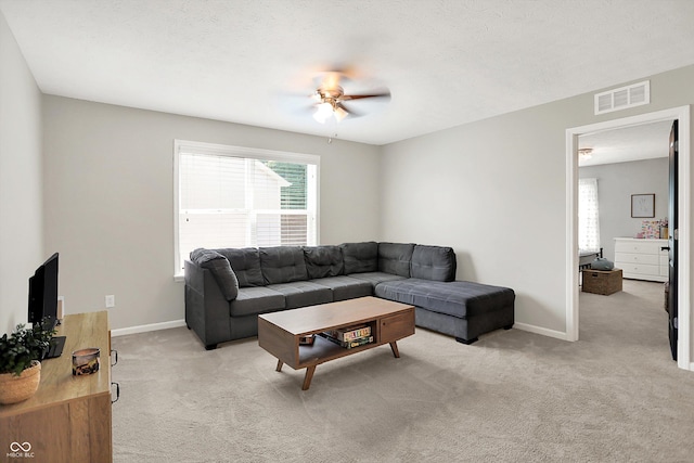 773 Bracknell Dr, Avon, IN 46123 - living area with ceiling fan and light carpet