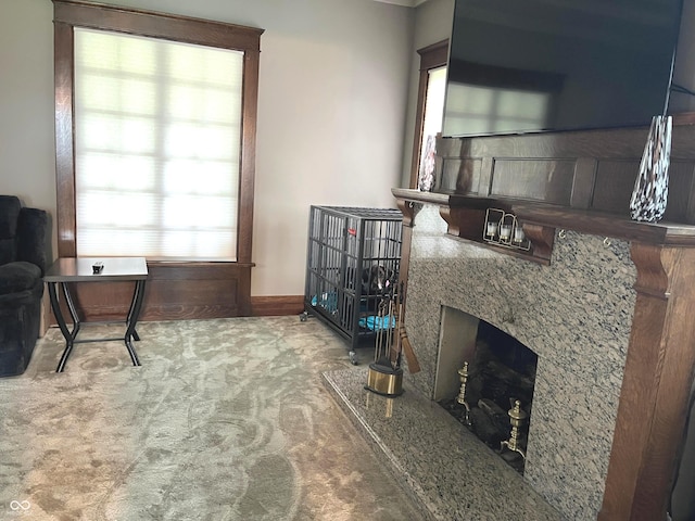 1131 N Main St, Rushville, IN 46173 - sitting room with a fireplace and carpet flooring