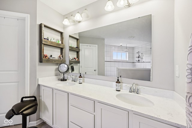 8126 Kilborn Way, Avon, IN 46123 - full bathroom featuring double vanity and a walk in shower