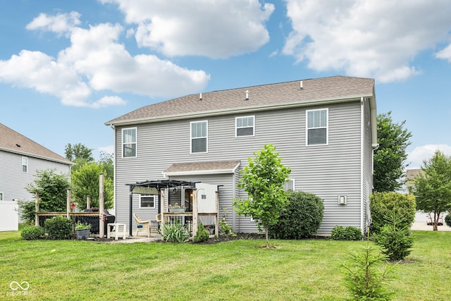 8126 Kilborn Way, Avon, IN 46123 - back of property with a pergola, a lawn, and a patio