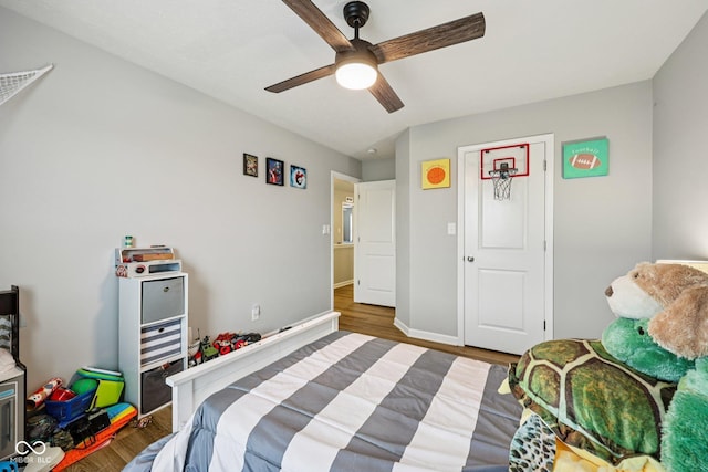 8126 Kilborn Way, Avon, IN 46123 - bedroom with wood finished floors and a ceiling fan