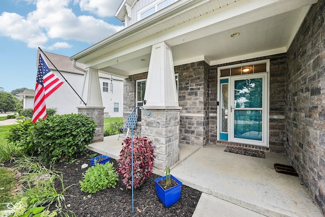 8126 Kilborn Way, Avon, IN 46123 - property entrance with covered porch and stone siding