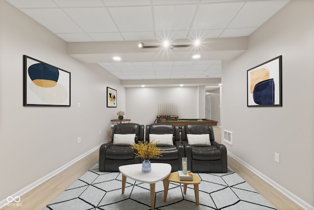 4434 Hickory Ridge Blvd, Greenwood, IN 46143 - living room featuring a drop ceiling and light wood finished floors