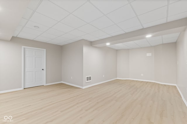 4434 Hickory Ridge Blvd, Greenwood, IN 46143 - finished below grade area featuring a drop ceiling and light wood-type flooring