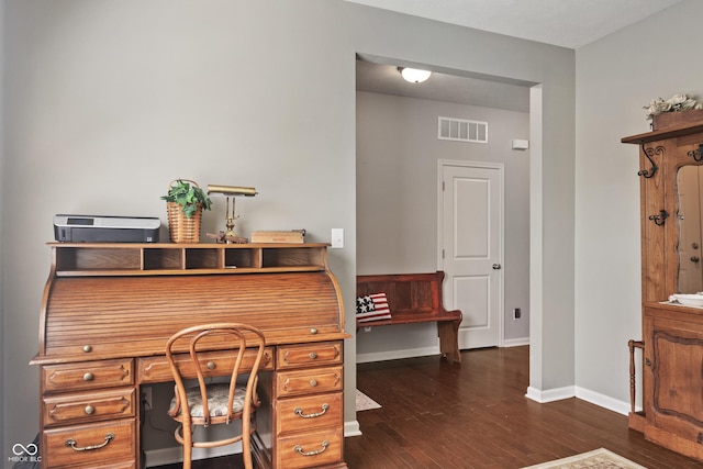 13992 Wynngate Ln, Fishers, IN 46038 - office space featuring dark wood-style flooring and baseboards