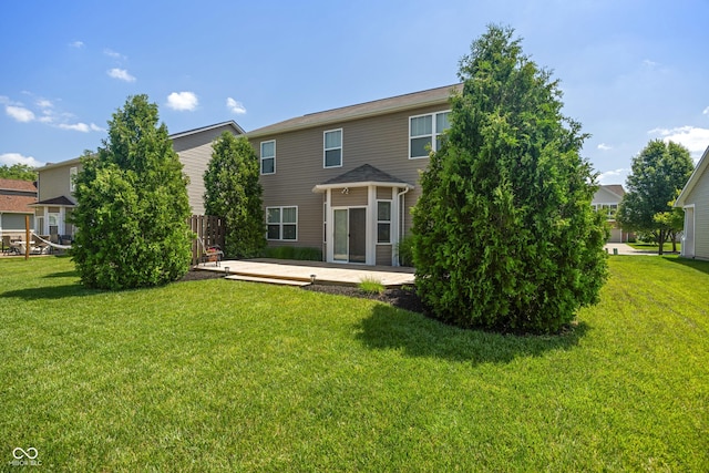 13992 Wynngate Ln, Fishers, IN 46038 - rear view of property with a patio area and a lawn