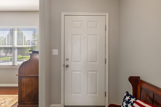 13992 Wynngate Ln, Fishers, IN 46038 - entrance foyer with baseboards and wood finished floors