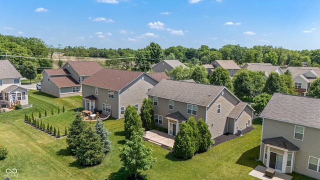 13992 Wynngate Ln, Fishers, IN 46038 - aerial perspective of suburban area with a tree filled landscape