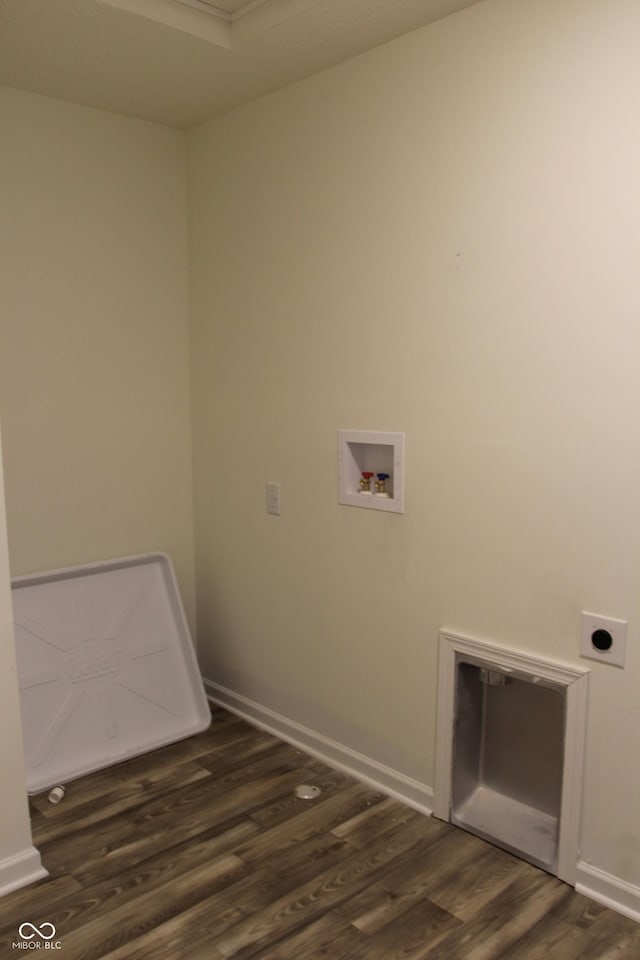 1029 E Brandy Blvd E, Ellettsville, IN 47429 - laundry room with hookup for an electric dryer, dark wood-style flooring, and hookup for a washing machine