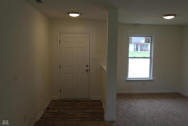 1029 E Brandy Blvd E, Ellettsville, IN 47429 - entrance foyer with baseboards and dark colored carpet