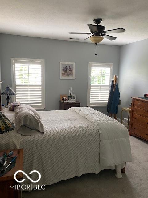 3354 Nottinghill Dr, Plainfield, IN 46168 - bedroom featuring carpet flooring and a ceiling fan