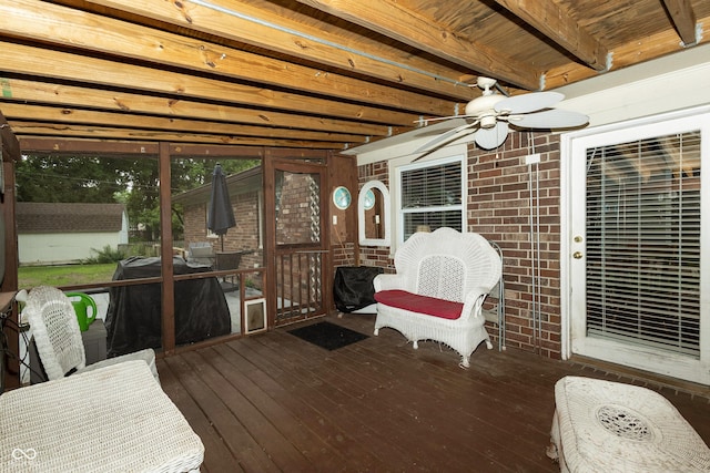 13 Fairlane Dr, Brownsburg, IN 46112 - sunroom featuring a ceiling fan
