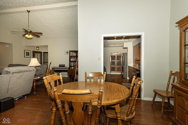13 Fairlane Dr, Brownsburg, IN 46112 - dining area with ceiling fan and dark wood-type flooring