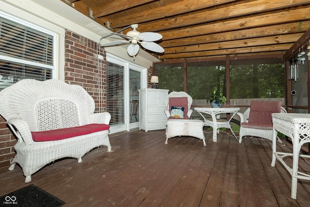 13 Fairlane Dr, Brownsburg, IN 46112 - sunroom / solarium featuring a ceiling fan