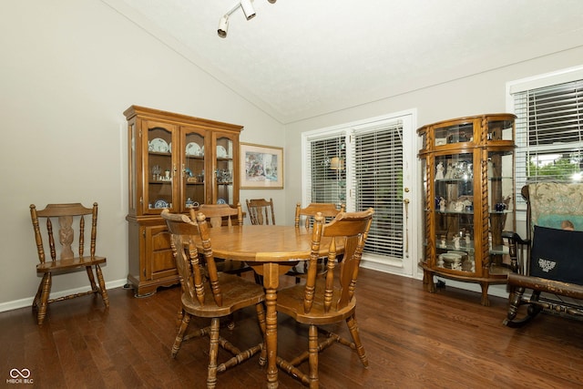 13 Fairlane Dr, Brownsburg, IN 46112 - dining room with vaulted ceiling and dark wood-style floors