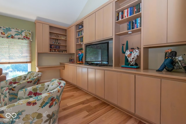 2608 S Trotters Run, Bloomington, IN 47401 - office area with light wood-style flooring and vaulted ceiling