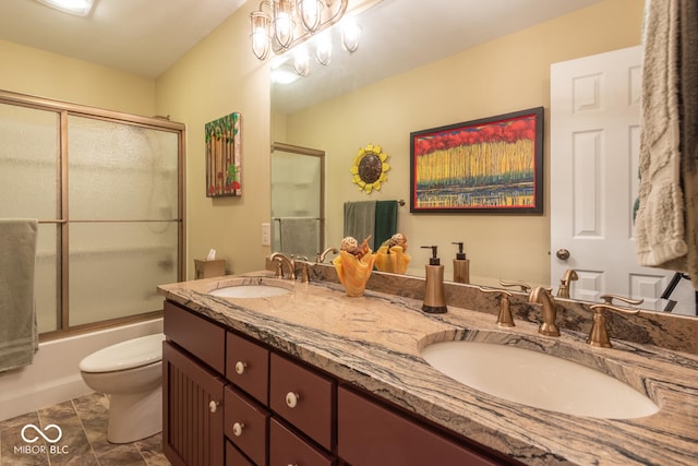 2608 S Trotters Run, Bloomington, IN 47401 - full bathroom featuring double vanity and enclosed tub / shower combo